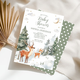 Winter Woodland Animals Baby Shower Invitation