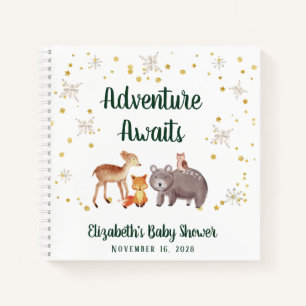 Winter Woodland Animals Baby Shower Notebook