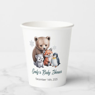 Winter Woodland Animals Baby Shower Paper Cup