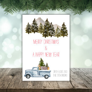 Winter Woodland Animals Christmas Holiday Card