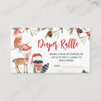 Winter Woodland Animals Cold Outside Diaper Raffle