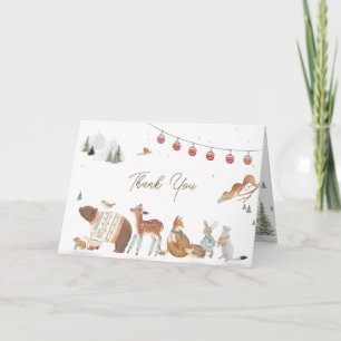 Winter Woodland Animals Forest Baby Shower Thank You Card