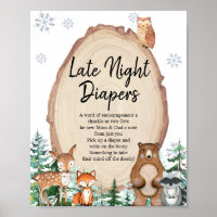 Winter Woodland Animals Forest Late Night Diapers