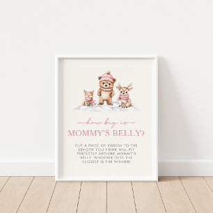 Winter Woodland Animals How Big is Mummy's Belly Poster