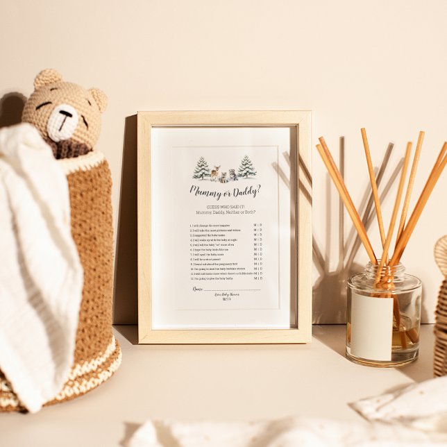 Winter Woodland Animals Shower Mummy or Daddy  Flyer (Creator Uploaded)