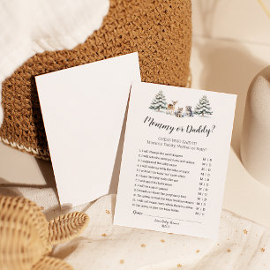 Winter Woodland Animals Shower Mummy or Daddy Game Flyer