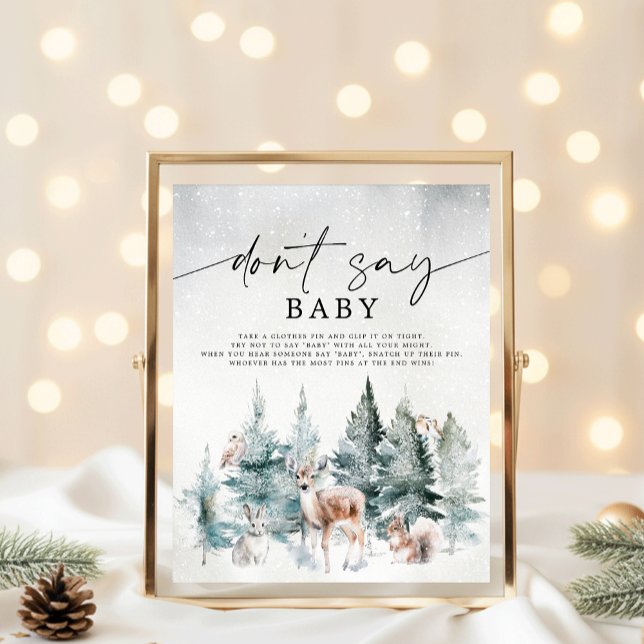 Winter Woodland Baby Cold Outside Don't Say Baby Poster (Creator Uploaded)