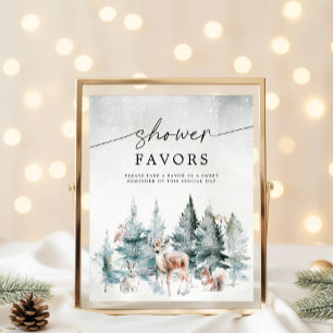 Winter Woodland Baby Cold Outside Favors Poster