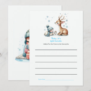 Winter Woodland Baby It’s Cold Outside Baby Shower Advice Card