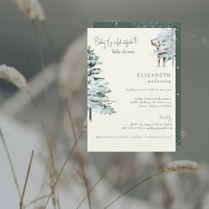 Winter Woodland Baby it's Cold Baby Shower Invitation