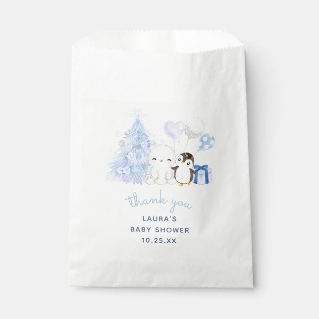 Winter woodland baby it's cold outside Baby Shower Favour Bags (Front)