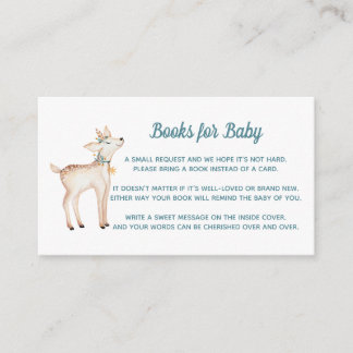 Winter Woodland Baby Shower Books for Baby Card