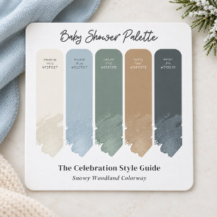 Winter Woodland Baby Shower Colour Palette Swatch Card