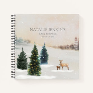 Winter Woodland Baby Shower Guest Notebook