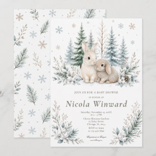 Winter Woodland Baby Shower Invitation