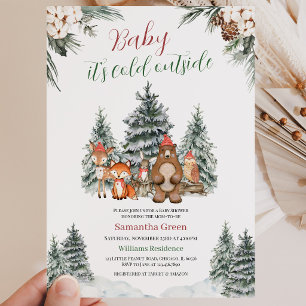 Winter Woodland Baby Shower Invitation
