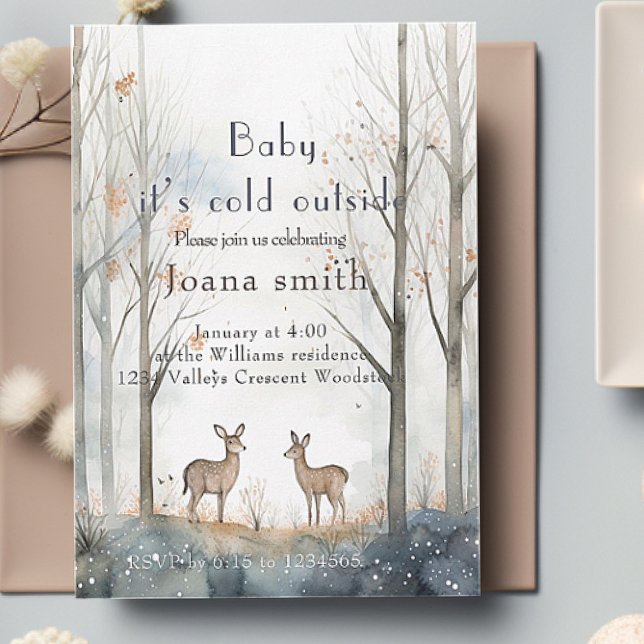 Winter woodland baby shower  invitation (Creator Uploaded)