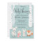 winter woodland baby shower invitation, animals