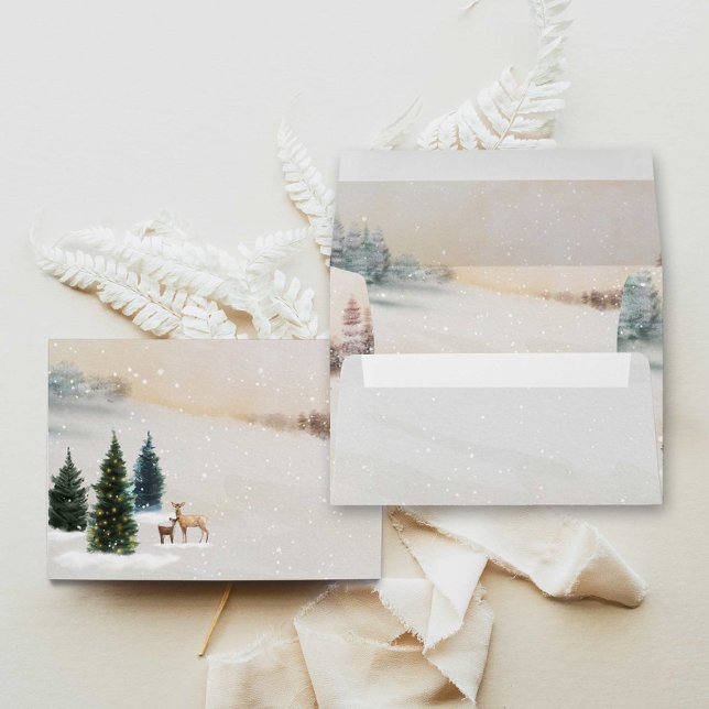 Winter Woodland Baby Shower Invitation Envelope (Winter Woodland Baby Shower Envelope)