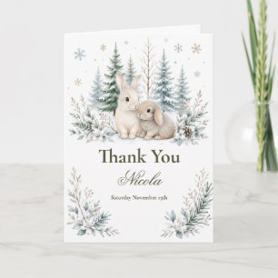 Winter Woodland Baby Shower Thank You Card