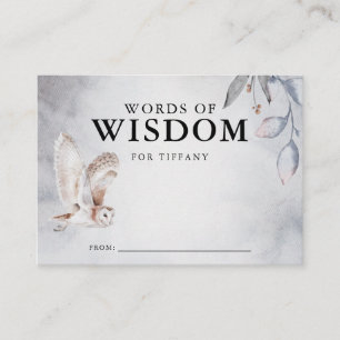 Winter Woodland Baby Shower Words of Wisdom Enclosure Card