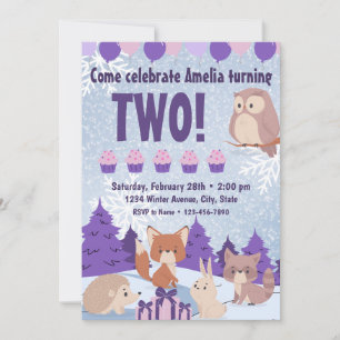 Winter Woodland Birthday Invitation