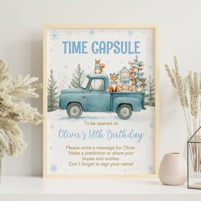 Winter Woodland Birthday Time Capsule Sign (Creator Uploaded)