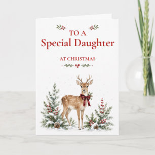 Winter Woodland Christmas Card for Daughter