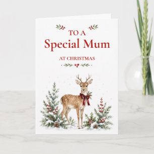 Winter Woodland Christmas Card for Mum