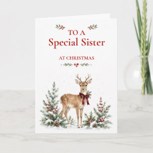 Winter Woodland Christmas Card for Sister