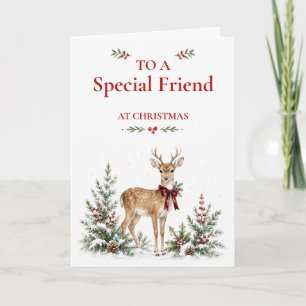 Winter Woodland Christmas Card Friend