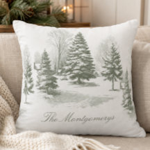Winter Woodland Christmas Tree Pine Monogram