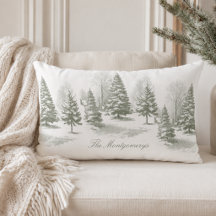 Winter Woodland Christmas Tree Pine Monogram