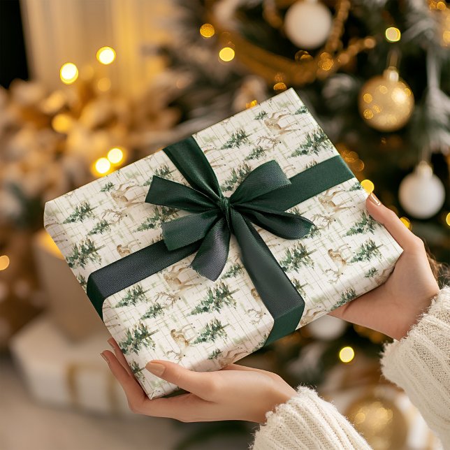 Winter Woodland Deer Christmas Wrapping Paper  (Creator Uploaded)