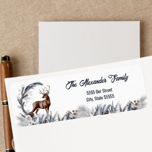 Winter Woodland Deer Elegant Nature Watercolor