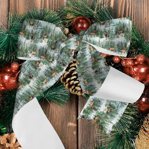 Winter Woodland Deer Holiday Grosgrain Ribbon
