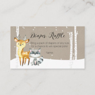Winter Woodland - Diaper Raffle Card
