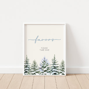 Winter Woodland Favors Sign