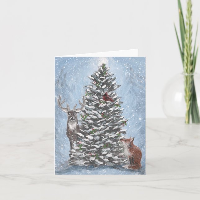 Winter Woodland Folded Card (Front)