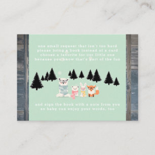 Winter Woodland Forest Animal Shower Book Request Enclosure Card