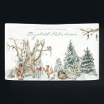 Winter Woodland Forest | Baby Shower Banner<br><div class="desc">Welcome your birthday guests with your own welcome banner. These designs can be personalised for your special occasion and would be perfect for your baby shower, birthday party and many more special occasions. Add your custom wording to this design by using the "Edit this design template" boxes on the right-hand...</div>