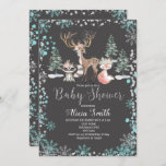 Winter Woodland Forest Baby Shower Invitation Mint<br><div class="desc">Winter woodland girl baby shower invitation perfect for baby shower party.</div>