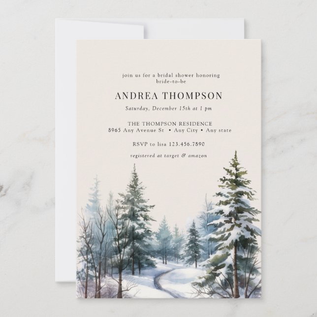 Winter Woodland | Forest Invitations (Front)