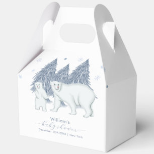 Winter Woodland Forest Polar Bear Baby Shower Favour Box
