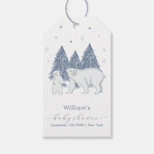 Winter Woodland Forest Polar Bear Baby Shower  Gift Tags