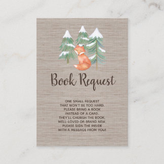 Winter Woodland Fox Book Request Invitation Insert