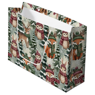 Winter Woodland Friends – Cute Animals Large Gift Bag