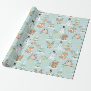 Winter Woodland Friends – Cute Holiday Pattern Wrapping Paper