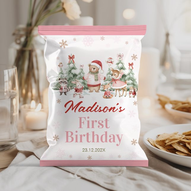 Winter Woodland Girl Birthday Chip Bag Wrapper (Creator Uploaded)