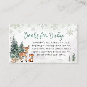Winter Woodland Green Truck Books for Baby Enclosure Card